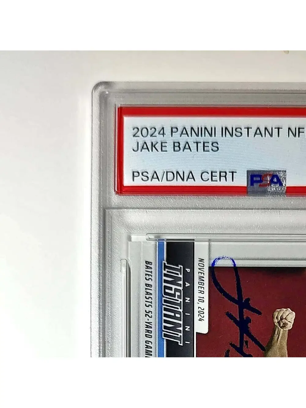 Jake Bates Rookie 2024 Panini NFL #147 Detroit Lions PSA 9 Auto 9